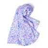 ESTILO CARAMELO DE COLORES Hijab Instantáneo para Niñas con Pegatina de Nombre, Patrón de Lluvia de Flores, Poliéster Suave
