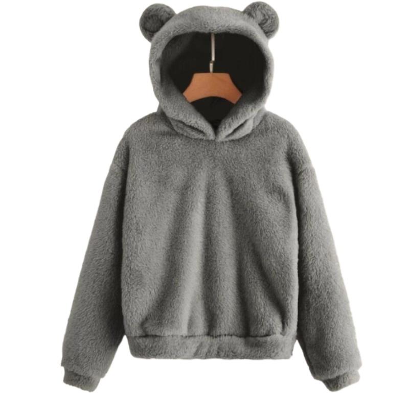 Winter Herbst Pullover Frauen Langarm Kaninchen Plus Größe Ohr Wolle Kapuze Sweatshirt Plüsch Warme Hoodie