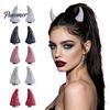 Fashionable Sharp Corner Headpieces Magnetic Rhinestone Devil Horns Hair Accessories for Halloween Cosplay, Sparkling Cosplay Headwear 3D Horn