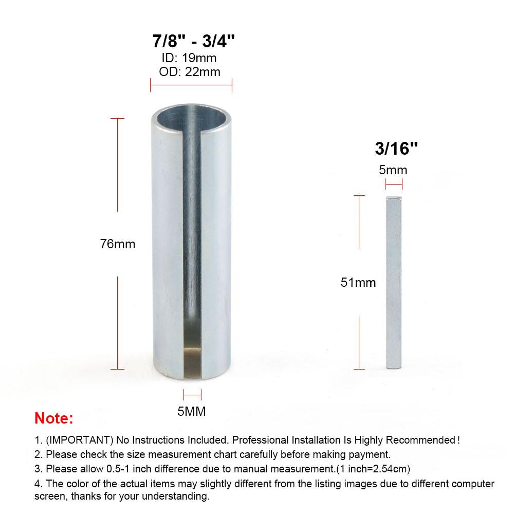 3/4" To 7/8" Shaft Adapter Pulley Bore Reducer Sleeve Bushing and Keystock