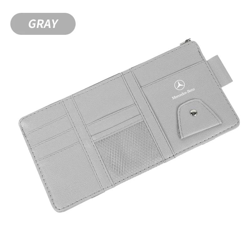 BUB1 Hot CLS w205 1pcs Sun Visor Point Type Multi-function Storage Bag For Mercedes Benz W211 W203 W204 W210 W124 AMG W202 CLA W212 W