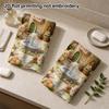 Fairy Knitted Village Absorbent Shower Towel, Whimsical Felt Town Print, Soft Quick Dry Bath Towel