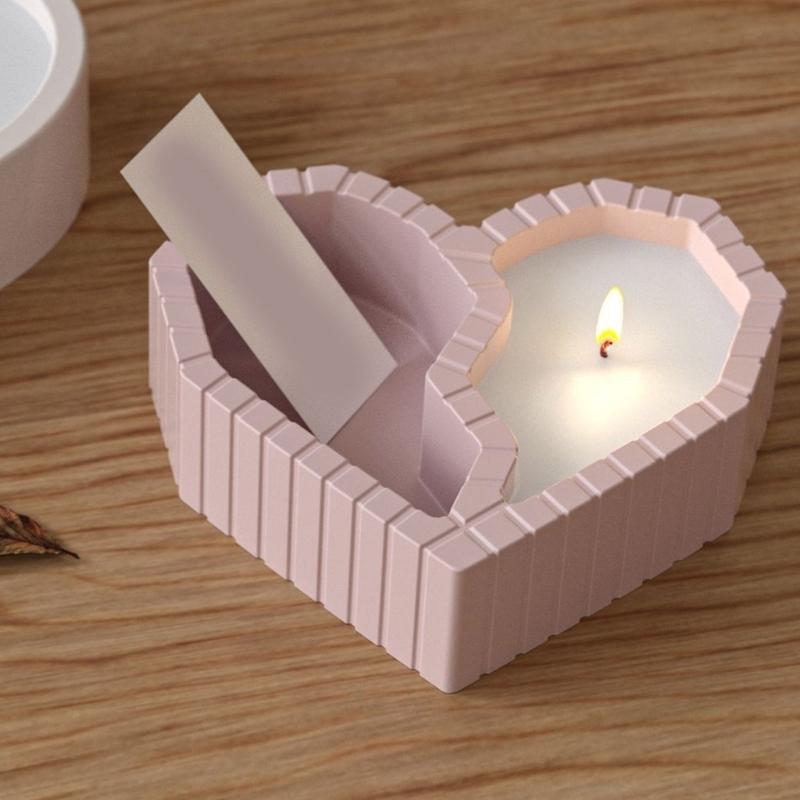 Heart Shape Silicone Mould with Two Compartments for Crafting Candle Resin Art and Plasters for Home Decoration