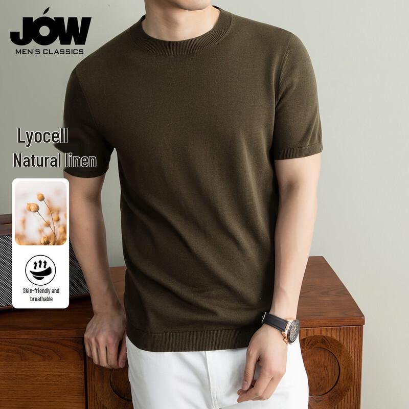 JOW Men s Tencel Linen Blend Short Sleeve T-Shirt 170/M