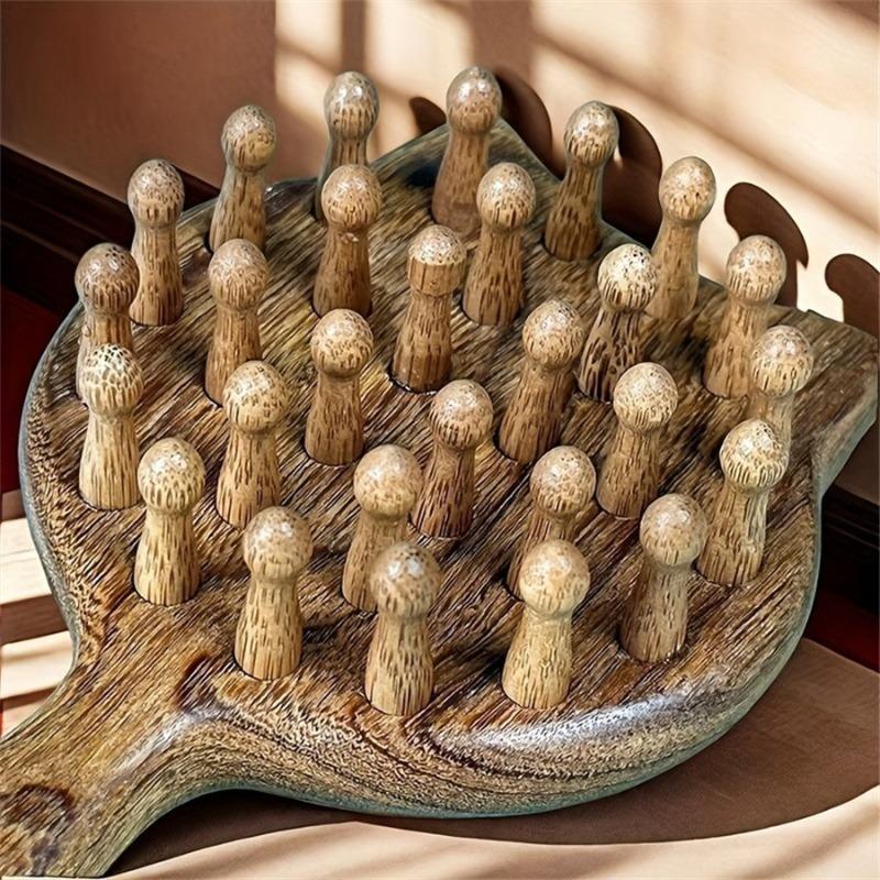 Charming Solid Wood Massage Comb - Women's Air Cushion Scalp & Meridian Relief