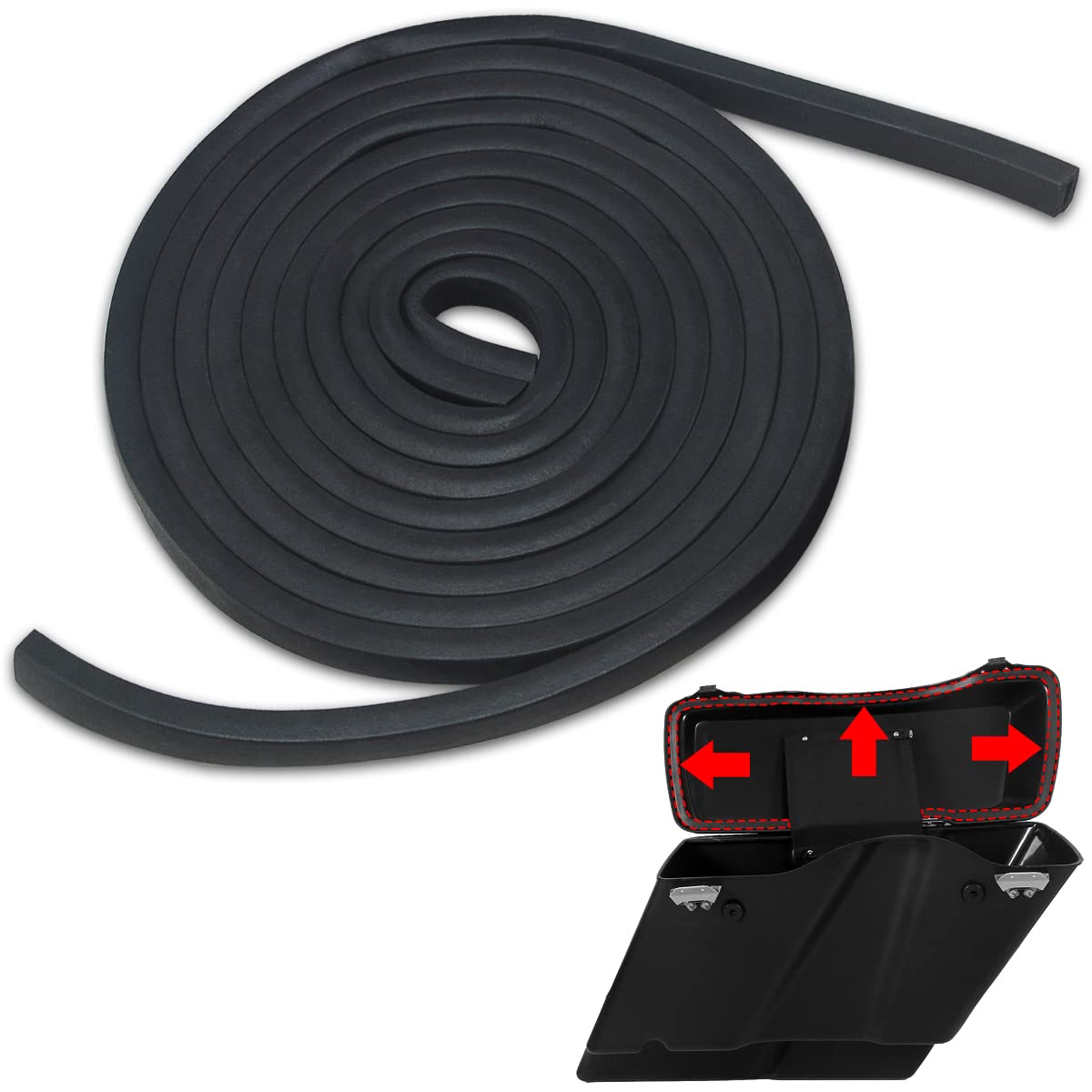 

WOWTK 1994-2013 Hard Saddlebag Lid/Cover Weatherstrip Rubber Seal Gasket for Harley Touring Road King