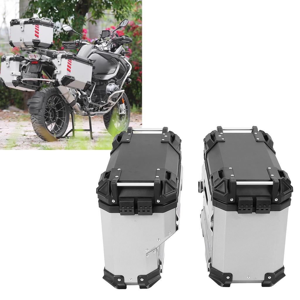 38L Motorrad-Seitenkoffer mit Schloss und Griff Links Rechts Wasserfest Schnellverschluss Seitenstauraum für Helm Gepäck