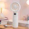 Simple Handheld Intelligent Digital Display Fan with 99-speed Wind Adjustment for Cooling In Summer and USB Charging Function