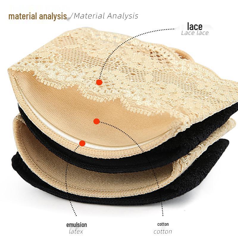 In-Stock Cotton Lace Half-Size Foot Pads: Anti-Wear, Anti-Slip, Pressure Relief, Invisible Split-Toe for High Heel Comfort.