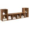 TV Cabinet Set 4 Pcs Reclaimed Wood Look 37 X 37 X 72 Cm Engineered Wood