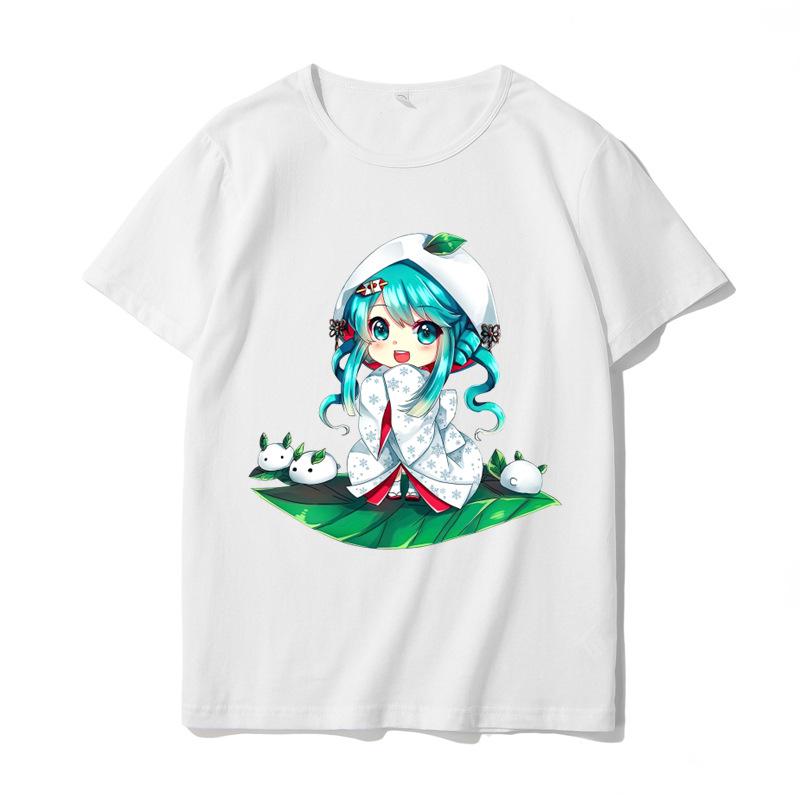 Hatsune Miku MIKU Co Branded Printed TShirt for Unisex and Unisex Anime Round Neck Summer Fashion Trend Short Sleeve