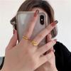 French Designer Titanium Steel Knotted Rope Ring for Women - Fashionable Simple Metal Jewelry