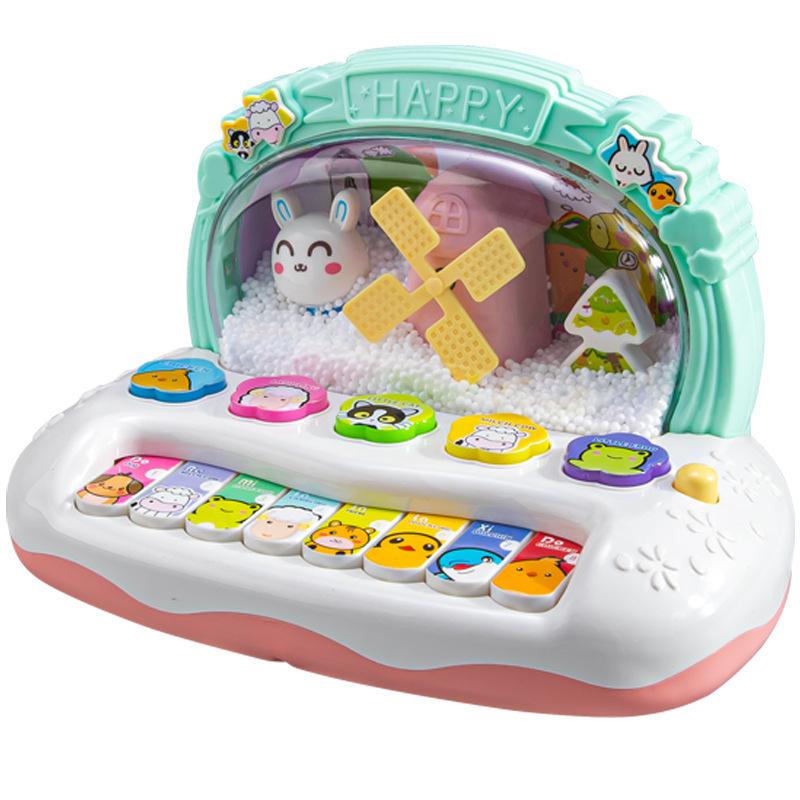 Musical Piano Keyboard Early Learning Toy Flashing LED Lights Animal Sounds Interactive Gift for Preschool Toddlers Kids