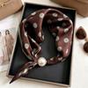 Scarf Estivo Sottile in Seta con Perle Magnetiche per Donna, Scarf Pigro per Ragazze, Catena per Clavicola Dolce Elegante, Sciarpe per il Collo