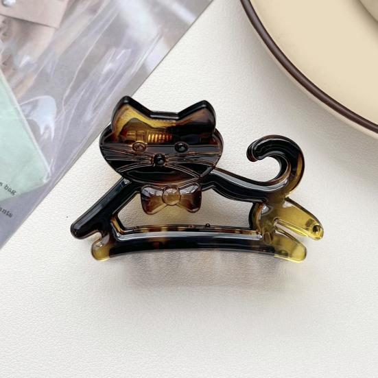 Mädchen Haarspange Katzen-Design Anti-Rutsch-Zähne Haarspange Hinterkopf Dusche Hai-Haarspange Schulveranstaltungen Festliches Haarschmuck