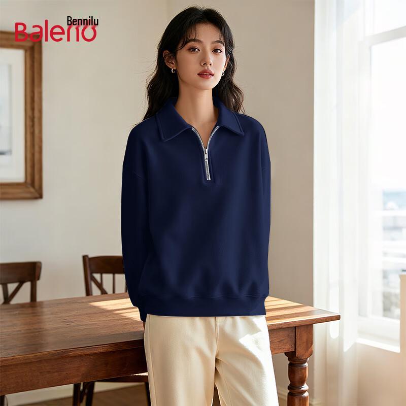 Baleno Women's Casual Half-Zip Collared Sweatshirt