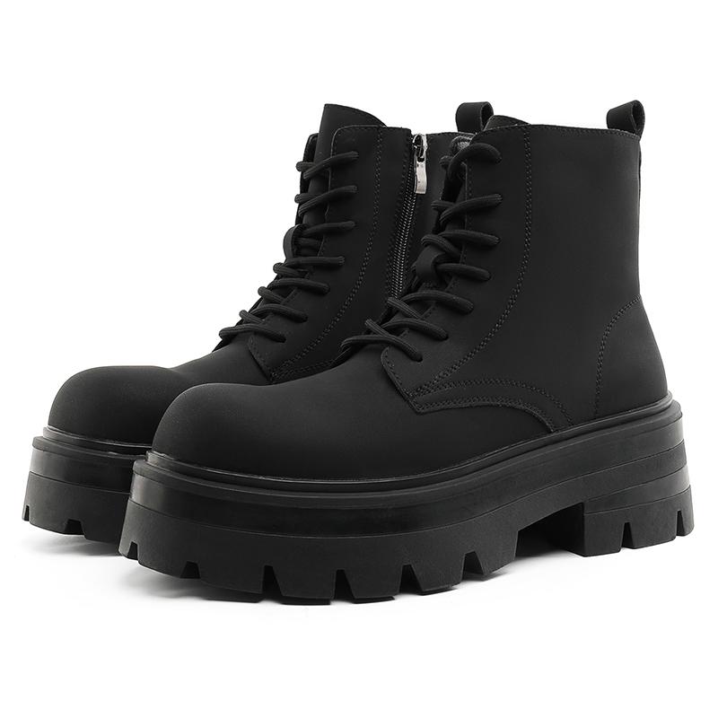 

Мужские невидимые короткие ботинки для увеличения роста, с толстым флисом и теплой толстой подошвой, черные короткие ботинки простого дизайна 46 чёрный