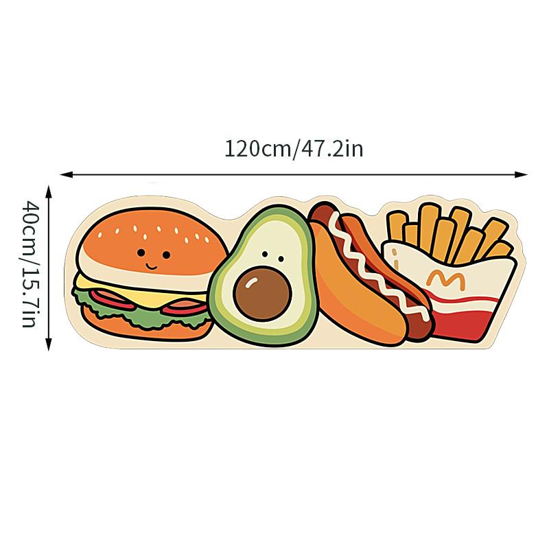 Crystal Velvet Kitchen Mat Non-slip Foot Mats Cartoon Food Breads Shape Carpet for Living Room Absorbent Bathroom Rug Doormat