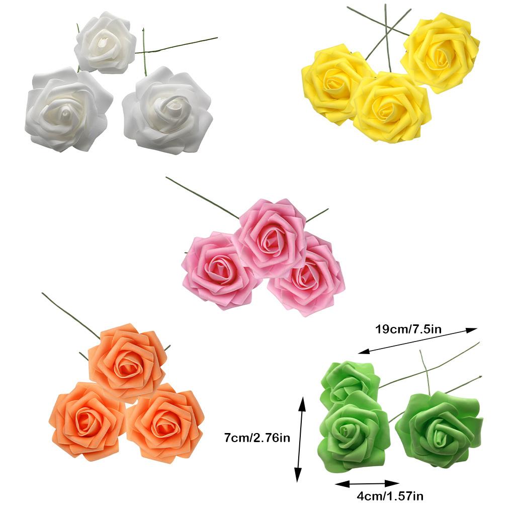 50 kusů Domácí kancelář Hotel Přenosné Realistické Umělé květiny Vnitřní Venkovní Svatba Opakovaně použitelné Simulační Růže