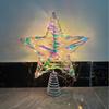 10-inch Light-up Wrought Iron Star Tree Topper - Luminous Glitter Christmas Decoration