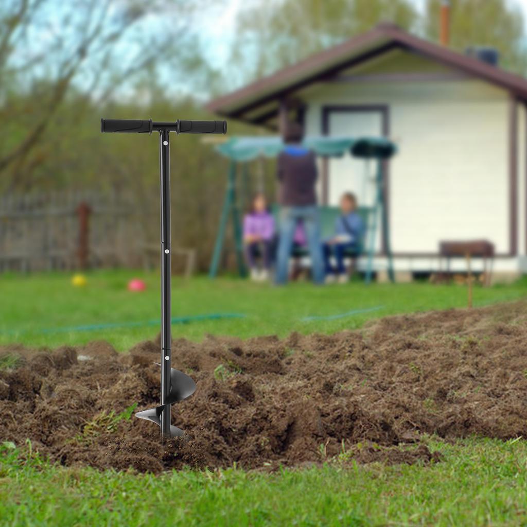 6"X 33.46" Manual Garden Hole Digging Drill Bit Hand Drill Auger Post Hole Digger For Bulb, Flower, Tree, Seedlings, Bedding