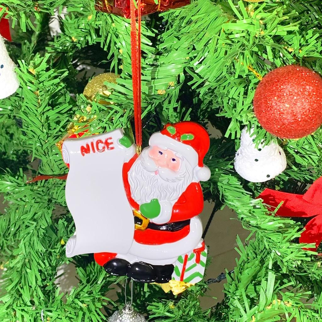 Santa Claus Vibrant Letter Gift Blessing Resin Hanging Ornament For Rustic Christmas Style