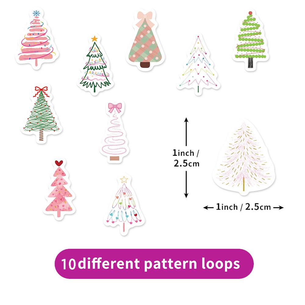 500PCS Christmas Tree Christmas Snowy Stickers Fun Stickers DIY Phone Case Laptop Water Cup Decoration Gift Stickers