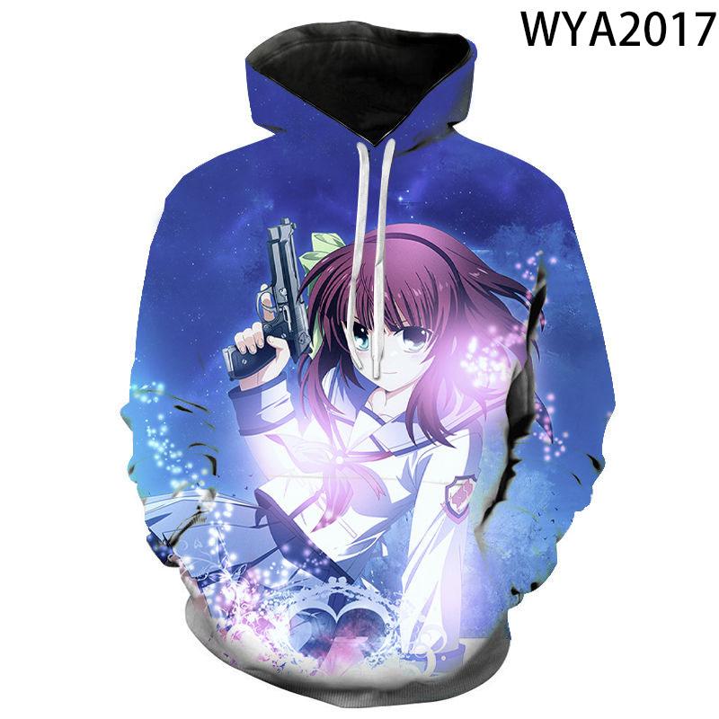 New Casual Angel Beats Men Women Children Sweatshirts 3D Printed Pullover Hoodies Long Sleeve Boy Girl Kids Streetwear Jacket