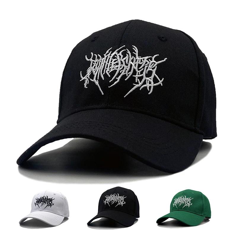 Cappellino da Baseball Ricamato Gothic Street Punk Moda Uomo Donna Cappello HipHop Snapback Cappello da Papà da Esterno Cappelli Uomo Cappellino Firmato Uomo