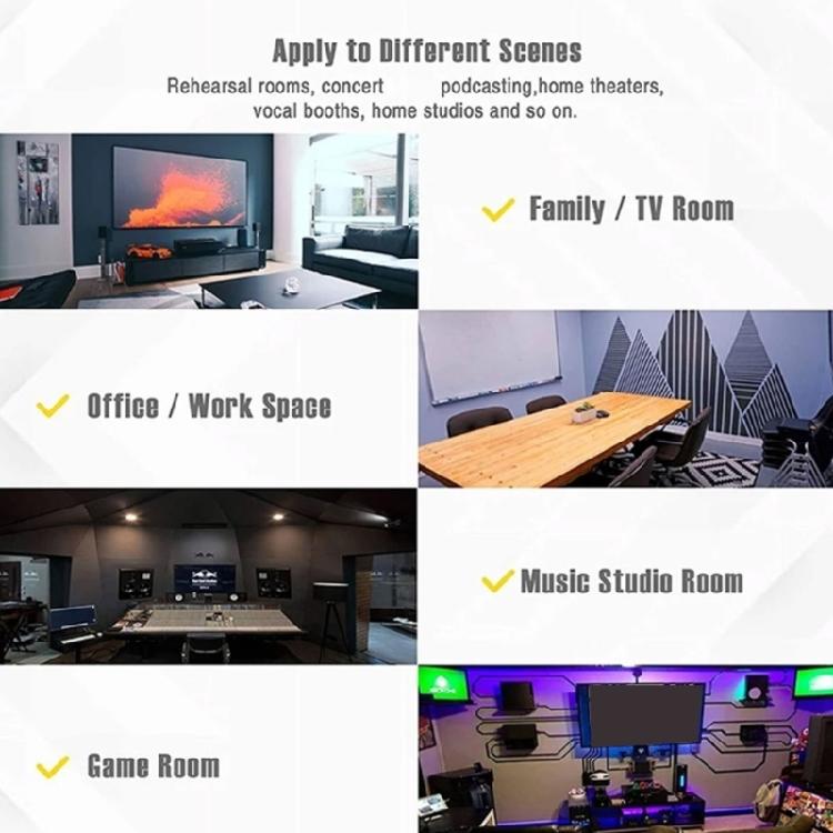 12 Pièces Panneaux Muraux Acoustiques Haute Densité Panneaux en Mousse Acoustique d'Absorption Sonore Réduction du Bruit pour Studio d'Enregistrement, Pièce