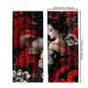 2 Stück - Japanische Kimono Geisha Druck Vorhänge, Stangentaschenvorhänge, Heimdekoration, Raumdekoration
