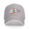 Unisexs Womens Lebanese Soccer Ball Lebanon Flag Outdoor Hat  Trucker Baseball Caps Casual Baseball Cap Sunscreen Hats
