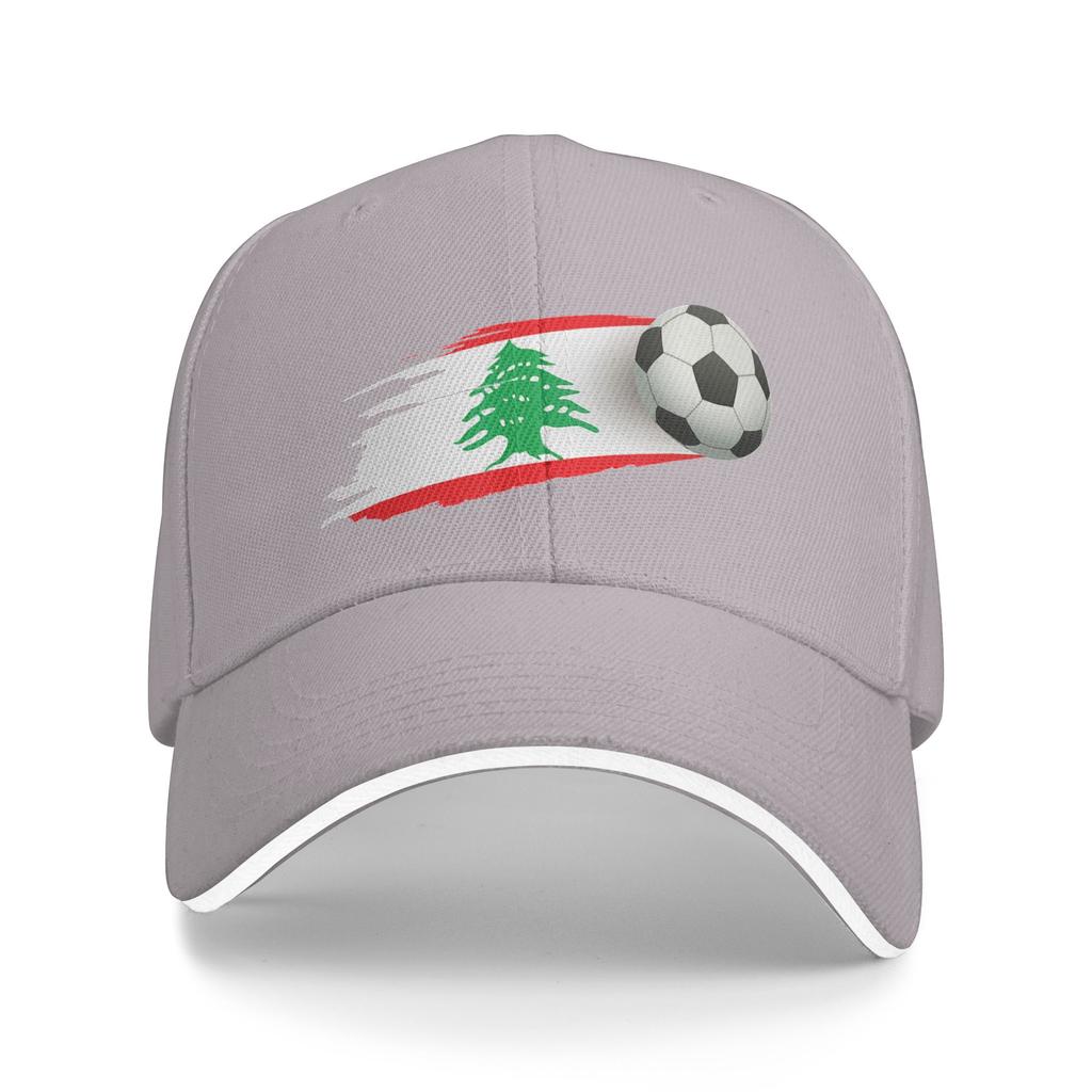 Unisexs Womens Lebanese Soccer Ball Lebanon Flag Outdoor Hat Trucker Baseball Caps Casual Baseball Cap Sunscreen Hats