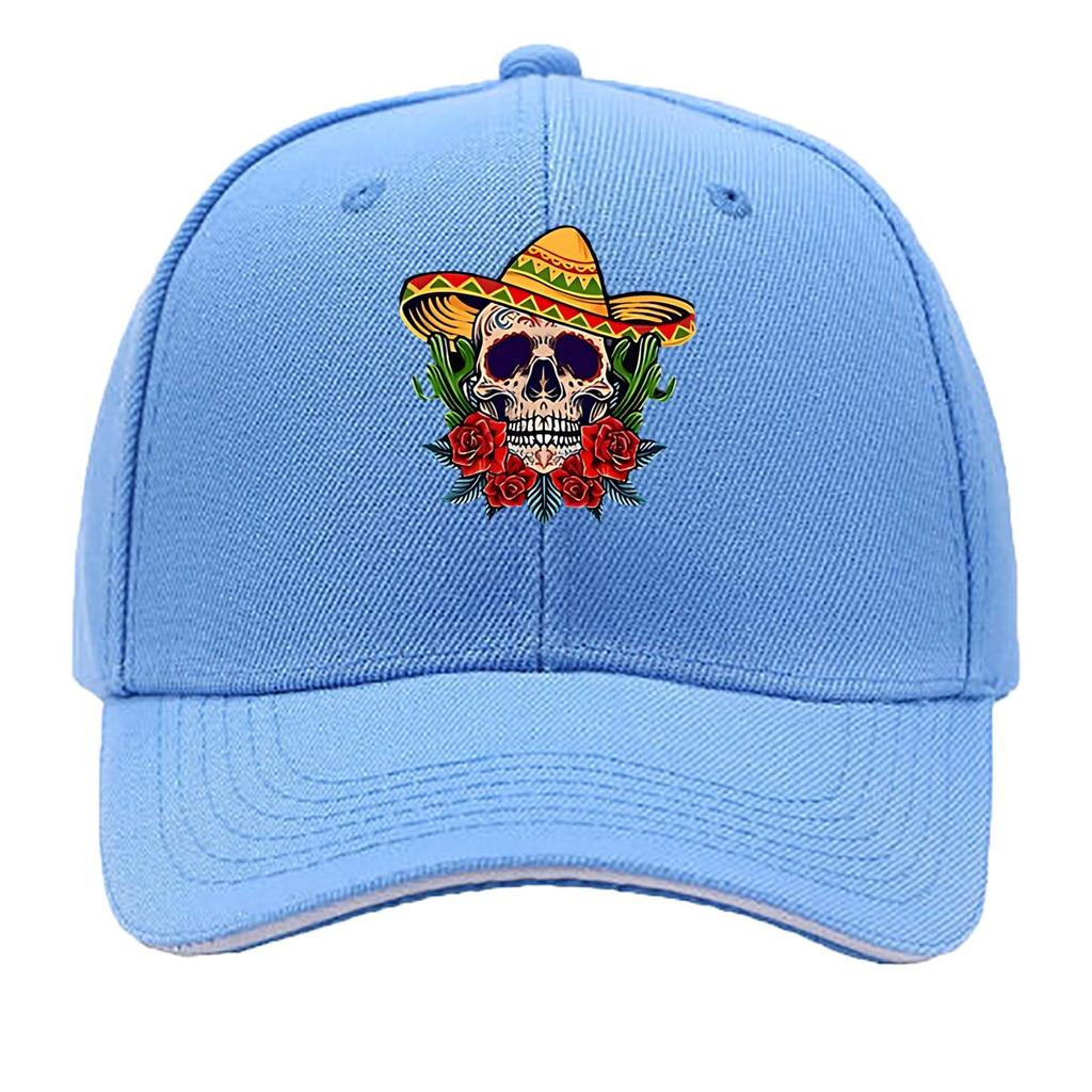 Mexican Sugar Skull Wall Art With Roses Cactus Sombrero Hip Hop hat Fashion Outdoor Sports Sandwich Baseball Cap