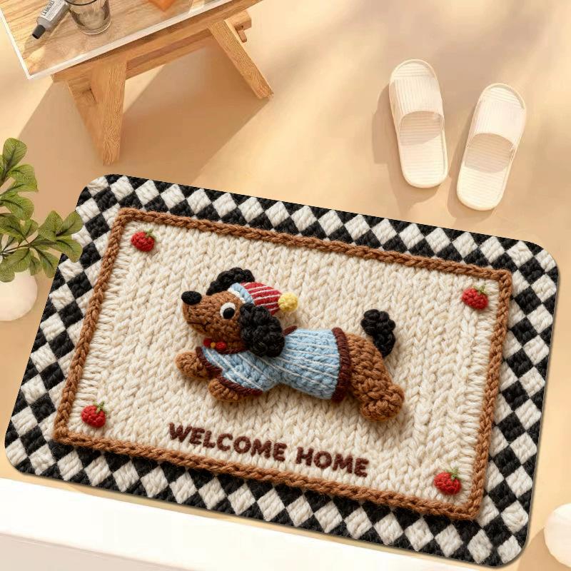 

3D Cartoon Pattern Carpet Absorbent Foot Mat Dirt Resistant Door Mat Bathroom Non Slip Floor Mat 40*60cm