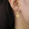 Lucktune Waterproof Flower Drop Earrings Stainless Steel Women's Earring Gold Color Flower Dangel Jewelry Birthday Party Gifts