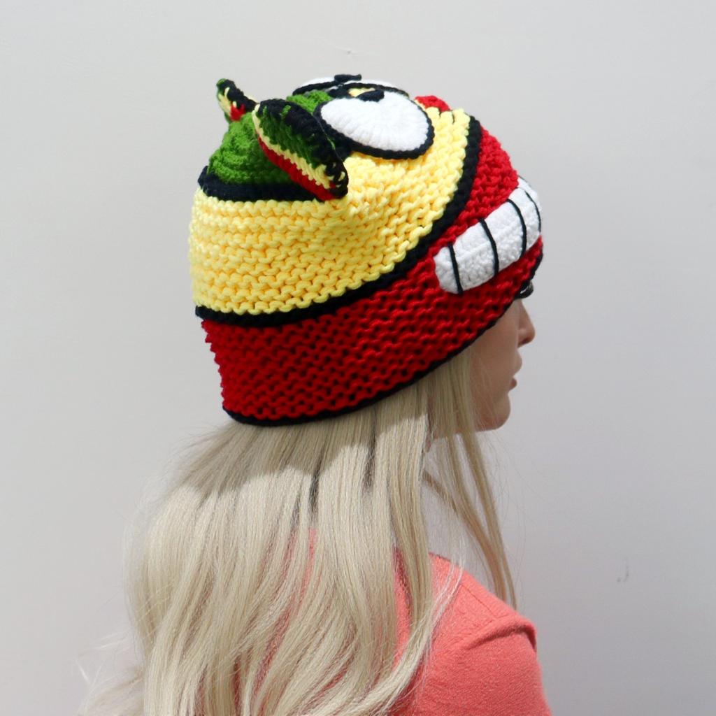 Funny D Cartoon Wool Hat Thick Knitted Big-eyed Smiley Hat Autumn and Winter Warm Hat Cute Monster Versatile