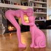 3D Printed Minimalist Woman Petting Cat Figurine Black White Love Statue Modern Art Sculpture for Desk Shelf Home Decor Creative Gift for Couples