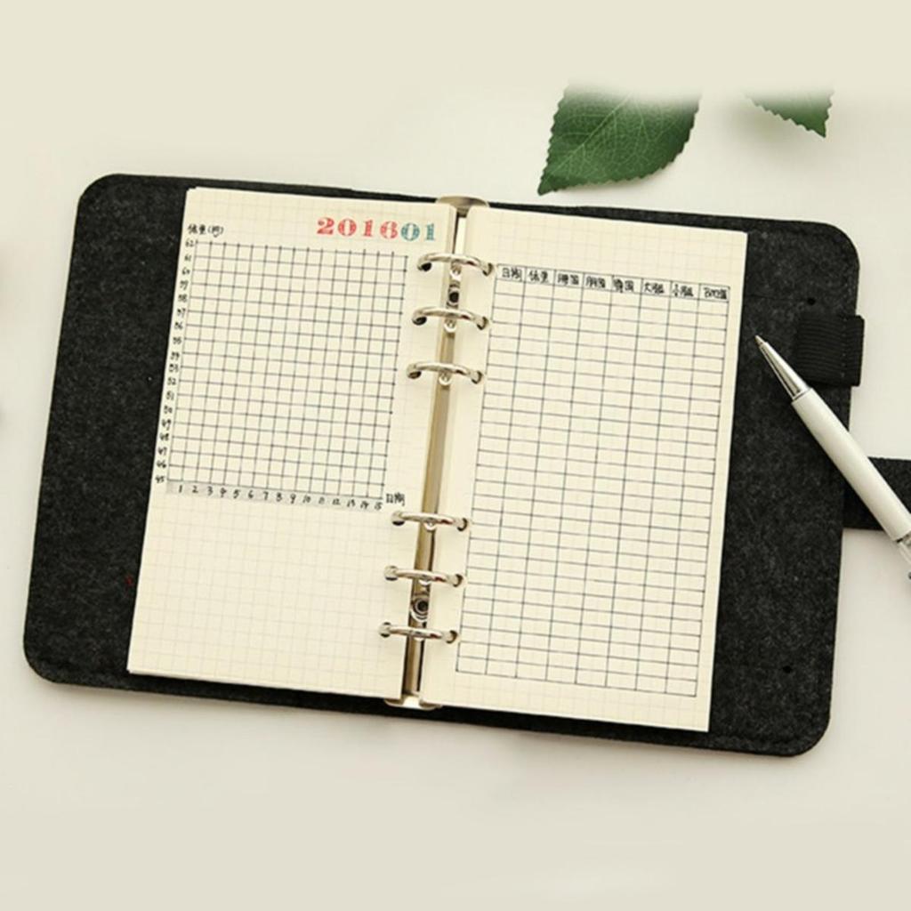 A5 A6 No Inner Pages Felt Shell Fabric Notebook Loose Leaf Notebook Inner Page Ring Binder Stationery Gift Student Supplies