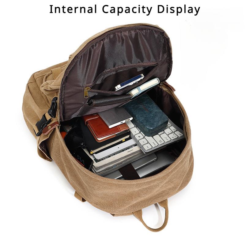 Трендовый ретро-мужской холщовый рюкзак — фото 10