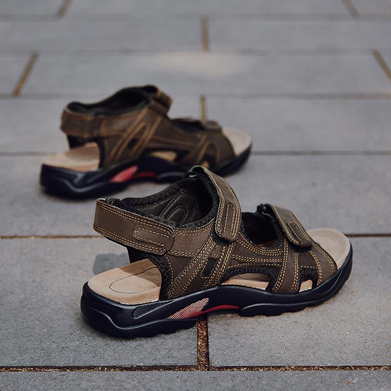 

Leather Outdoor Sandals Men Shoes Comfortable Male Sandalias Chaussure High Quality Shoes Men Sandals Big Size 48 38