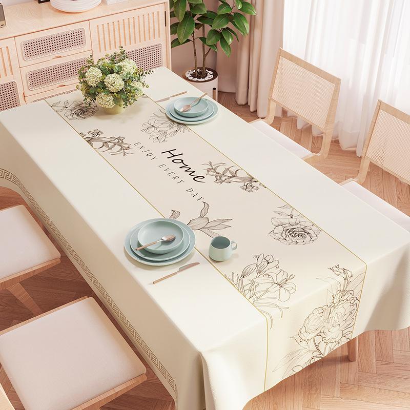 New Year'S Fresh Tablecloth Leave-In Waterproof And Oil-Proof Pvc Dining Table Tablecloth Tablecloth Cover Cloth Coffee Table Tablecloth