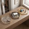 Glossy Decorative  Platter Plastic Display Plate Lightweight Plastic Tray  Home