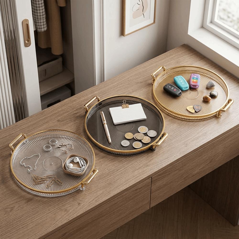Glossy Decorative Platter Plastic Display Plate Lightweight Plastic Tray Home