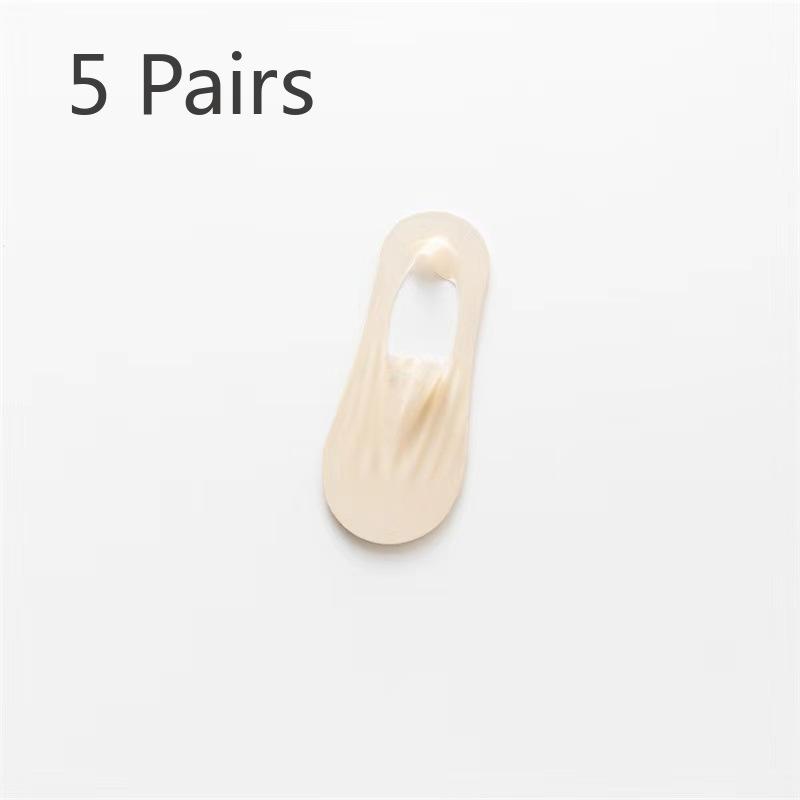 5 Pairs of Women's Summer Ultra Thin Style Ice Silk Shallow Mouth Invisible Socks