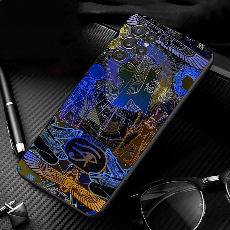 

Чехол для телефона Samsung Galaxy S26 S25 S24 S23 S22 Ultra S23 S22 S25 Plus S24FE S23FE S26Edge Египет Фараон Кот Анубис S23 FE