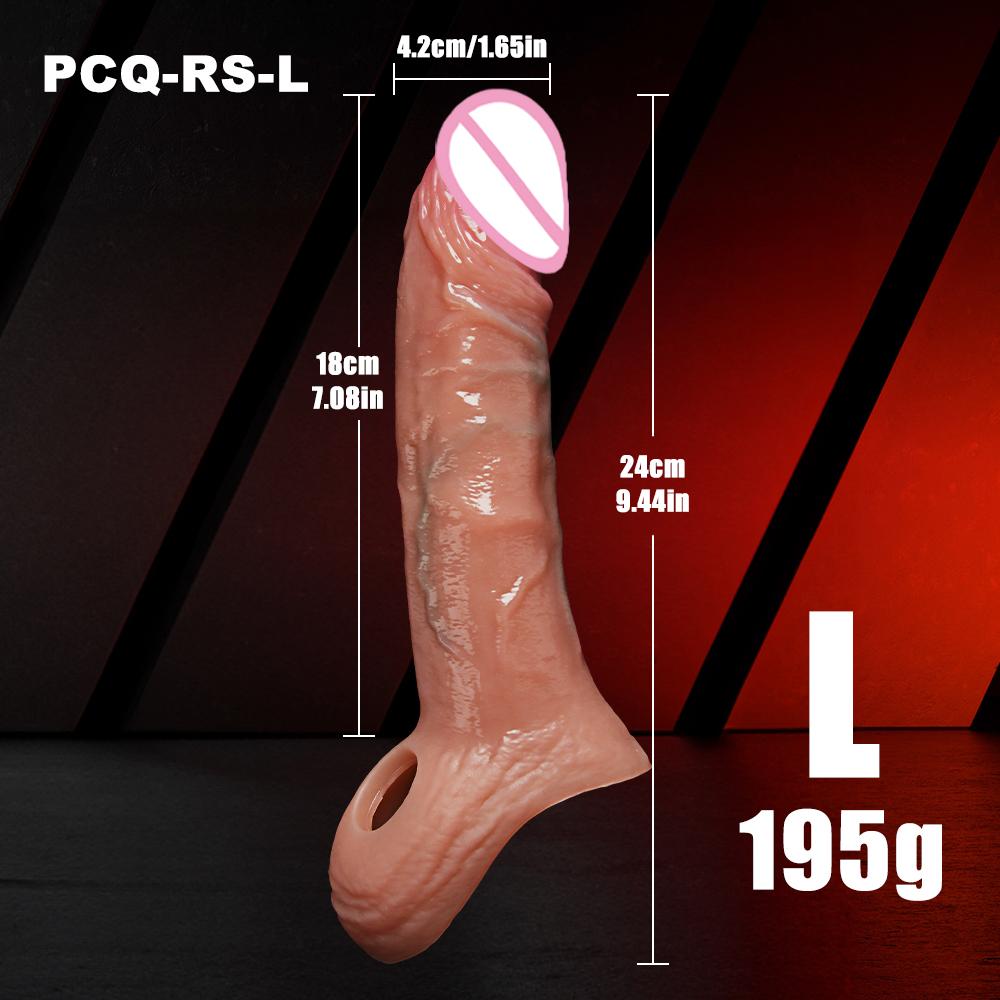 Adult Goods Cock Sleeve Dick Sleeve for Men Silicone Reusable Delay Ejaculation Penis Sleeve for Men Cock Ring Sex Toys