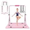 VEVOR Bare de Gimnastică pentru Copii, Capacitate 63,5 kg Bară Kip Pliabilă pentru Antrenament cu Saltea, Bară Orizontală de Gimnastică Reglabilă pe Înălțime pentru Acasă