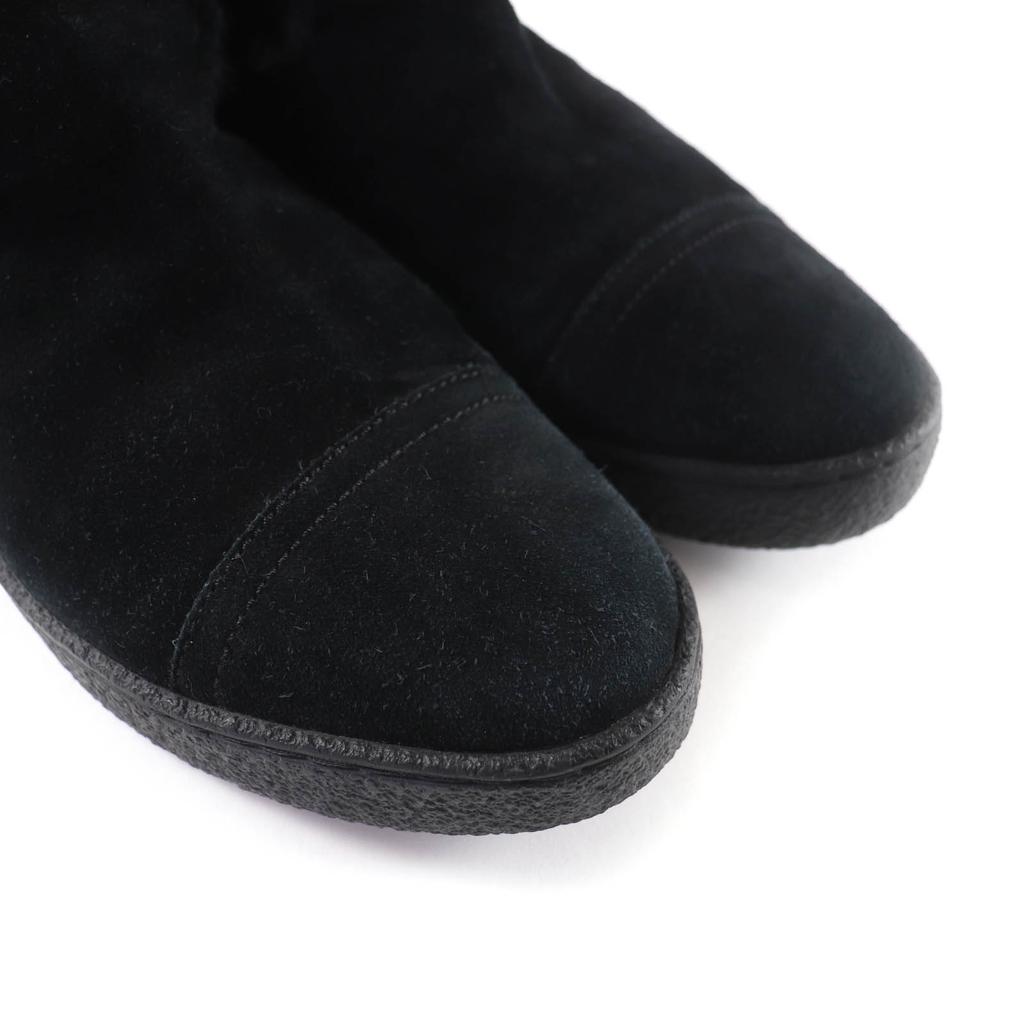 Great CHANEL boots black Mouton Women 38 G26557 Used