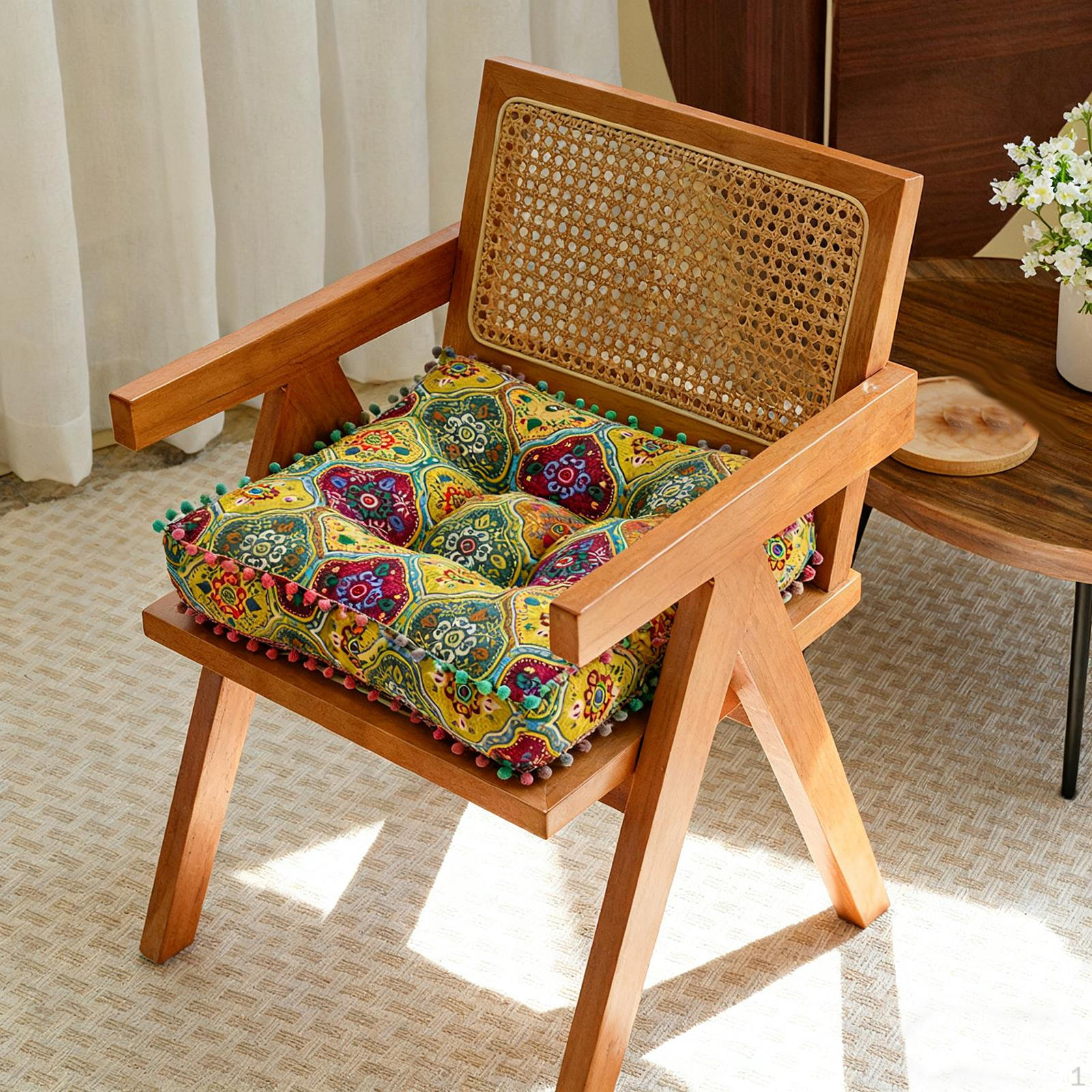 

Seat Cushion Floor Pillow Pouf Indoor Chair for Office Bedroom Home Meditation Turkey Yellow